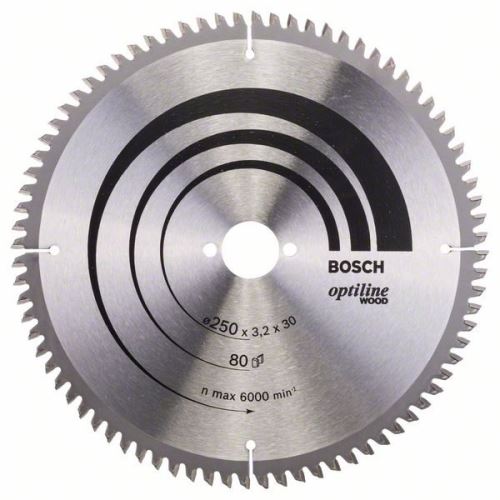 BOSCH Pilový kotouč Optiline Wood 250 x 30 x 3,2 mm, 80 2608640645