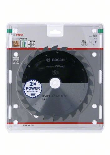 BOSCH Pilový kotouč pro aku pily; Standard for Wood 216x30x1,7/1,2x24T 2608837721