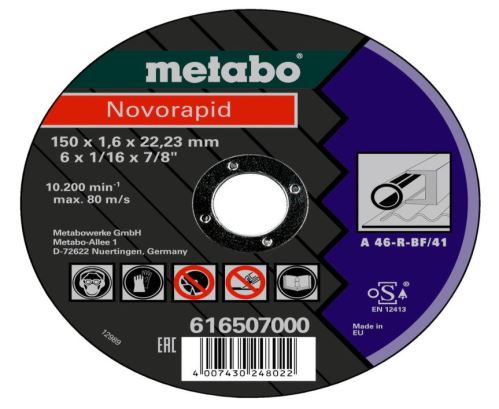 METABO Řezný kotoučNovorapid ocel 150x1,6x22,23  616507000