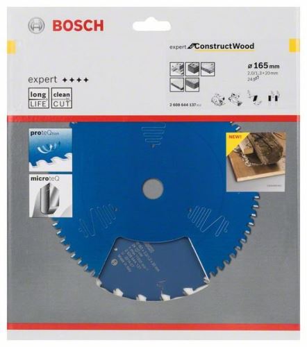 BOSCH Pilový kotouč Expert for Construct Wood 165 x 20 x 2,0 mm, 24 2608644137