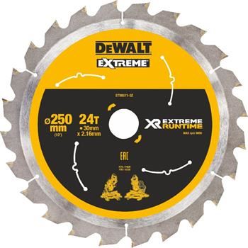 DeWALT Pilový kotouč (ideální pro pily FLEXVOLT) 250 x 30 mm, 24 zubů DT99571