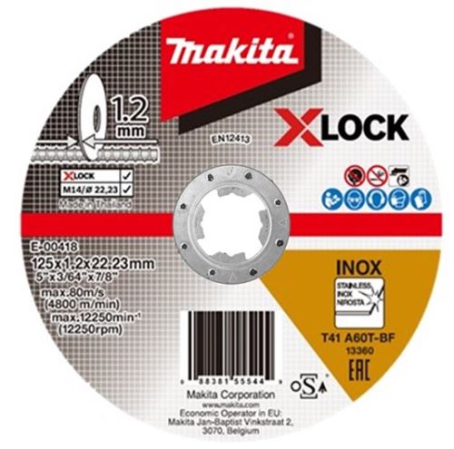 MAKITA kotouč řezný nerez X-Lock 125x1.2x22.23 mm E-00418