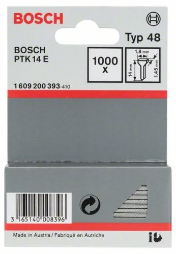 BOSCH Hřebíčky, typ 48 1,8 x 1,45 x 14 mm (1000 ks) 1609200393