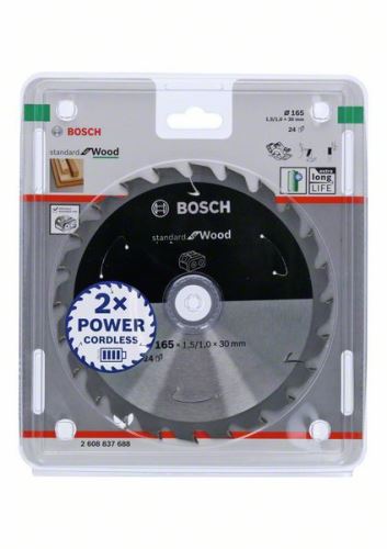 BOSCH Pilový kotouč pro aku pily; Standard for Wood 165x30x1,5/1,0x24T 2608837688