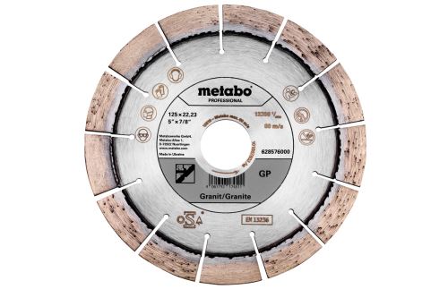 METABO Diamantový řezný kotouč Dia-TS125x22.23mm - GP, Žula, Profesionál 628576000