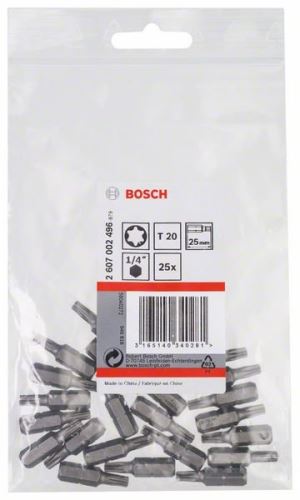 BOSCH Šroubovací bit zvlášť tvrdý Extra-Hart T20, 25 mm (25 ks) 2607002496