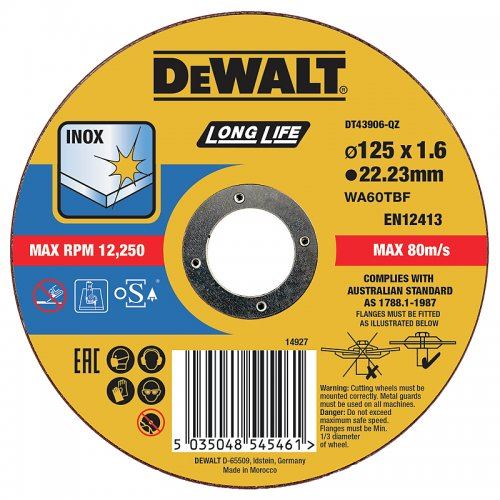 DeWALT Řezný kotouč 125 x 22,2 x 1,6 mm DT43906