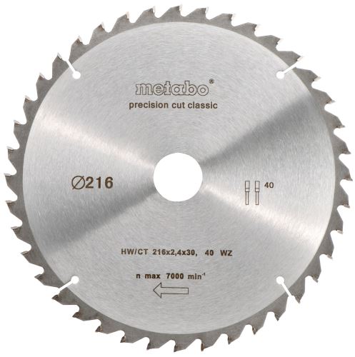 METABO Pilový kotouč HW/CT 216 x 30 mm, 30 zubů 628062000