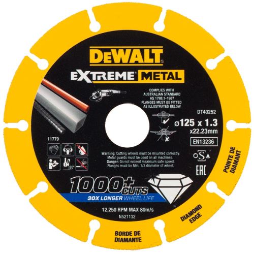 DeWALT Diamantový kotouč EXTREME METAL 125 x 1,3 mm DT40252