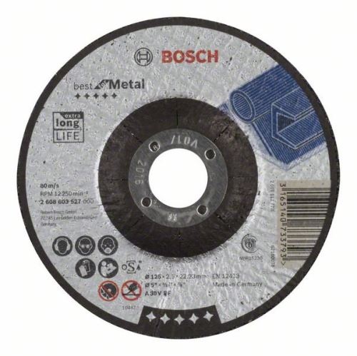 BOSCH Dělicí kotouč profilovaný Best for Metal A 46 V BF, 125 mm, 1,5 mm 2608603519