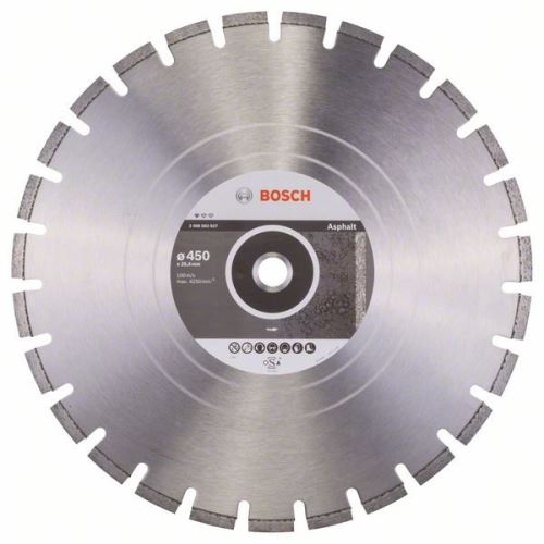 BOSCH Diamantový dělicí kotouč Standard for Asphalt 450 x 25,40 x 3,2 x 10 mm 2608602627