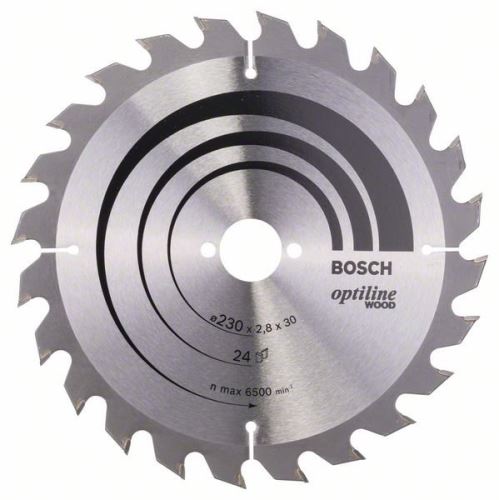 BOSCH Pilový kotouč Optiline Wood 230 x 30 x 2,8 mm, 24 2608640627