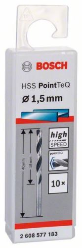 BOSCH Spirálový vrták HSS PointTeQ 1,5 mm (2 ks) 2608577154