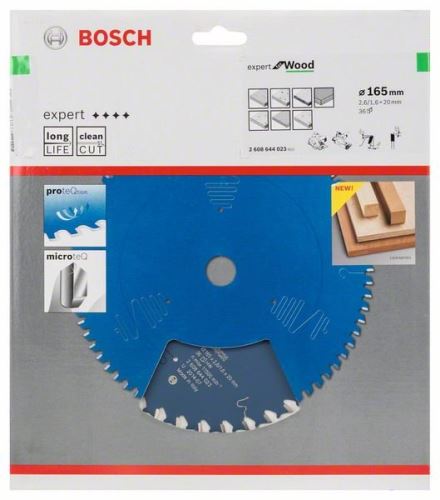 BOSCH Pilový kotouč Expert for Wood 165 x 20 x 2,6 mm, 36 2608644023