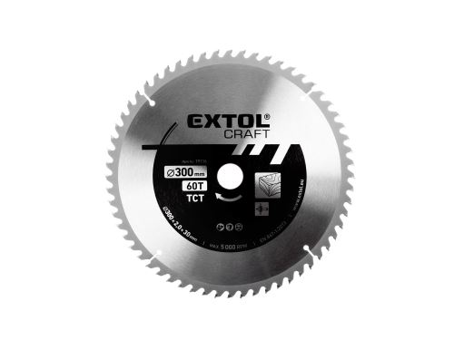 EXTOL CRAFT kotouč pilový s SK plátky, O 300x3,0x30mm, 60T 19116