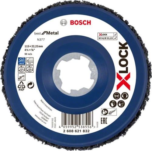 BOSCH X-LOCK Čisticí kotouč N377 Best for Metal, Ø115mm 2608621832