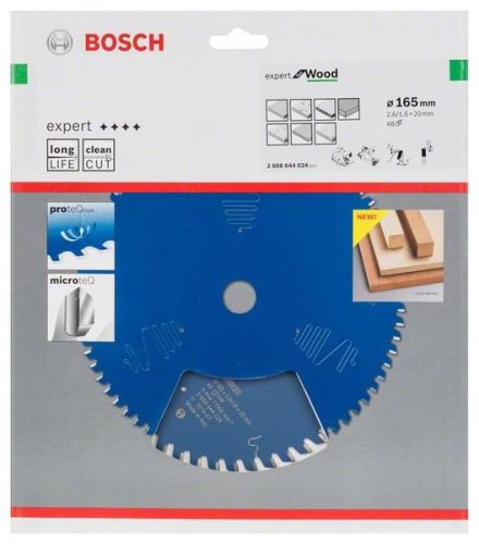 BOSCH Pilový kotouč Expert for Wood 165 x 20 x 2,6 mm, 48 2608644024