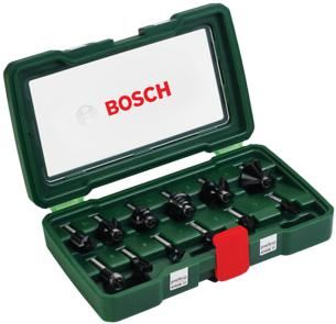 BOSCH 12dílná sada fréz z tvrdokovu (Ø stopky 8 mm) 2607019466