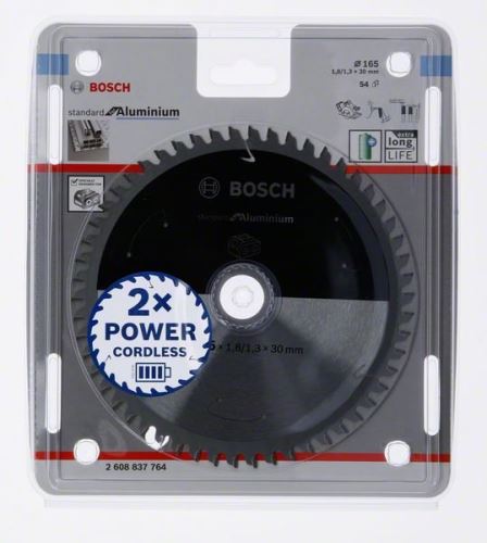 BOSCH Pilový kotouč pro aku pily; Standard for Aluminium 165x30x1,8/1,3x54T 2608837764