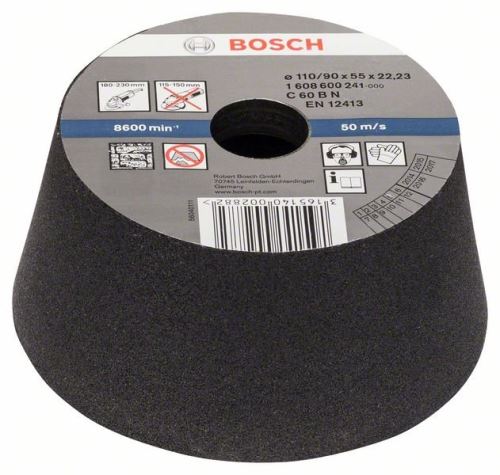 BOSCH Brusný hrnec, kónický - kámen/beton 90 mm, 110 mm, 55 mm, 60 1608600241