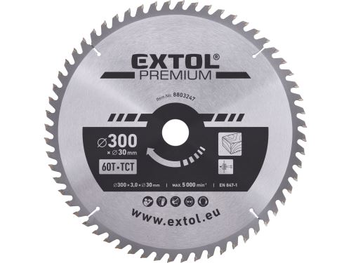 EXTOL PREMIUM kotouč pilový s SK plátky, O 300x3,0x30mm, 60T 8803247