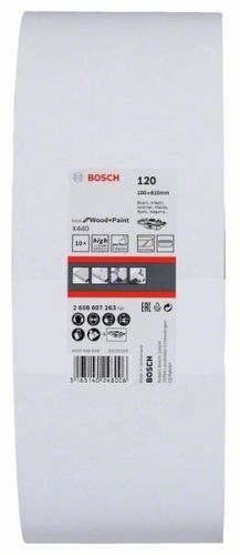 BOSCH 10dílná sada brusných pásů X440 100 x 610 mm, 120 2608607263