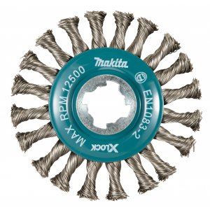 MAKITA kotoučový kartáč z nerezového drátu-splétaný drát průměr 0,5 mm X-LOCK 115 mm D-73352