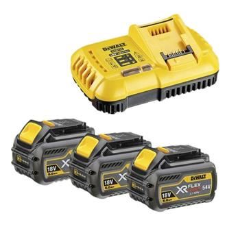 DeWALT 18/54V 3x 6,0Ah FLEXVOLT akumulátor + nabíječka DCB118T3