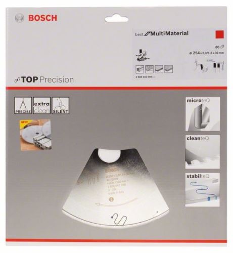 BOSCH Pilový kotouč do okružních pil Top Precision Best for Multi Material 254 x 30 x 2,3 mm, 80 2608642098