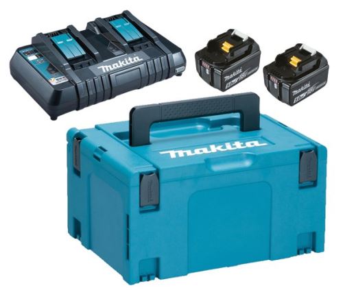 MAKITA sada Li-ion LXT 18V 2 ks BL1850B+1 ks DvojnabíječkaDC18RD+1 ks Makpac 197629-2