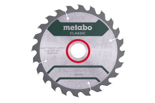 METABO Pilový kotouč  190 x 30 mm, 24 zubů, 15° 628675000