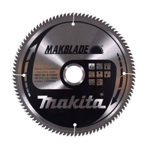 MAKITA kotouč pilový dřevo MAKBLADE 216x2.8x30 mm 100 zubů B-32867