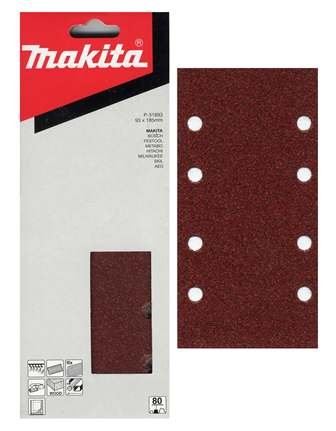 MAKITA papír brusný suchý zip 93x185 mm 8 děr K120, 10 ks P-35891