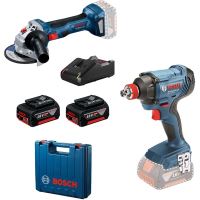 BOSCH Bosch Sada aku nářadí v kufru GDX 180-LI+GWS 180-LI + 2x4.0 Ah akumulátor 0615990N1U