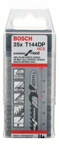 BOSCH Pilový plátek do kmitací pily T 144 DP Precision for Wood (25 ks) 2608633A39