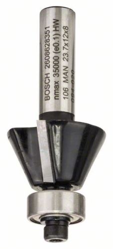 BOSCH Fazetová/hranová fréza 8 mm, D1 23,7 mm, B 5,5 mm, L 12 mm, G 54 mm, 25° 2608628351