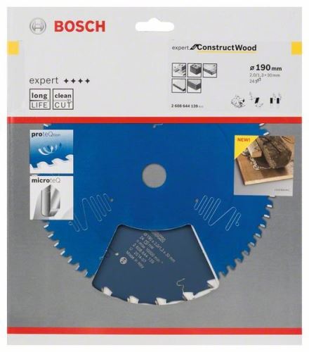 BOSCH Pilový kotouč Expert for Construct Wood 190 x 30 x 2,0 mm, 24 2608644139