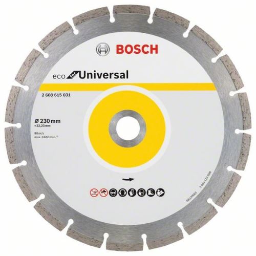 BOSCH Diamantový dělicí kotouč ECO For Universal 150x22.23x2.1x7 (10 ks) 2608615042