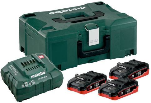 METABO Basic set (nabíječka + akumulátory)18V / 3 x LiHD 4 Ah + kufr 685133000