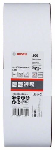 BOSCH 10dílná sada brusných pásů X440 75 x 533 mm, 100 2608606083