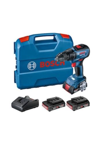 Bosch Bezuhlíkový aku vrtací šroubovák, Profesionální sada GSR 18V-50 + 3× akumulátor 2,0 Ah + kufřík 06019H5005