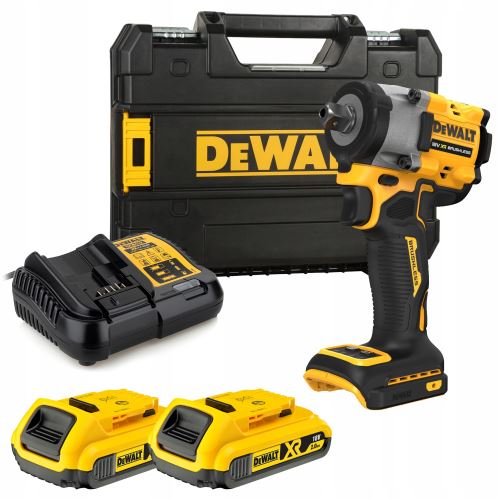 DEWALT Aku bezuhlíkový rázový utahovák (2x2Ah) 18V (1/2"), 2x aku DCF922D2T