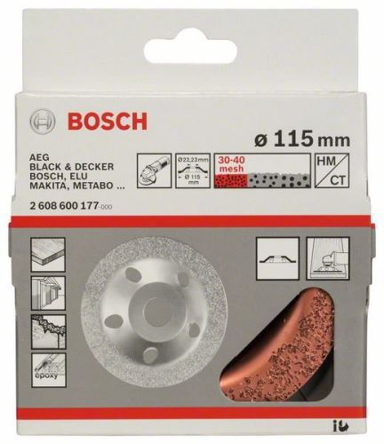 BOSCH Hrncový kotouč z tvrdokovu 115 x 22,23 mm; jemný, plochý 2608600177