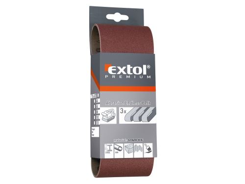 EXTOL PREMIUM plátna brusná nekonečný pás, bal. 3ks, 75x533mm, P40 8803524