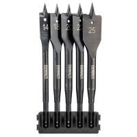 DeWALT Sada (5 ks) / držák na bity + ploché vrtáky do dřeva Extreme 14mm, 18mm, 20mm, 22mm, 25mm / DT70833