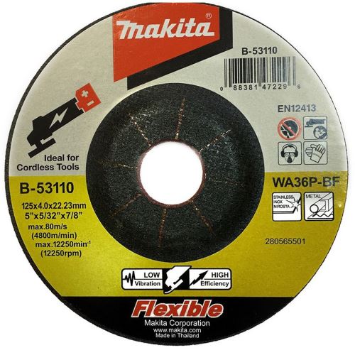 MAKITA kotouč brusný pružný 125x4x22.23 mm B-53110