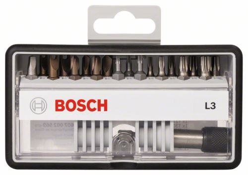 BOSCH (18+1)dílná sada šroubovacích bitů Robust Line, L Extra-Hart 25 mm, (18+1)dílná sada 2607002567