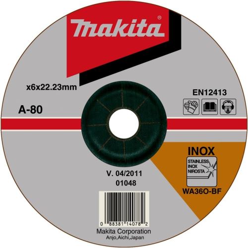 MAKITA kotouč brusný nerez 230x6x22.23 mm A-80896