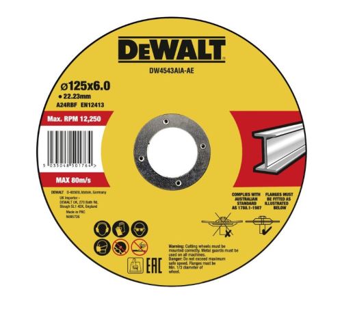 DeWALT Řezný kotouč na kov 125 x 22,23 x 6 mm DW4543AIA