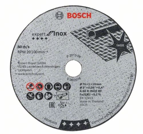 BOSCH Rozbrušovací kotouč Expert for Inox A 60 R INOX BF; 76 mm; 1 mm; 10 mm 2608601520